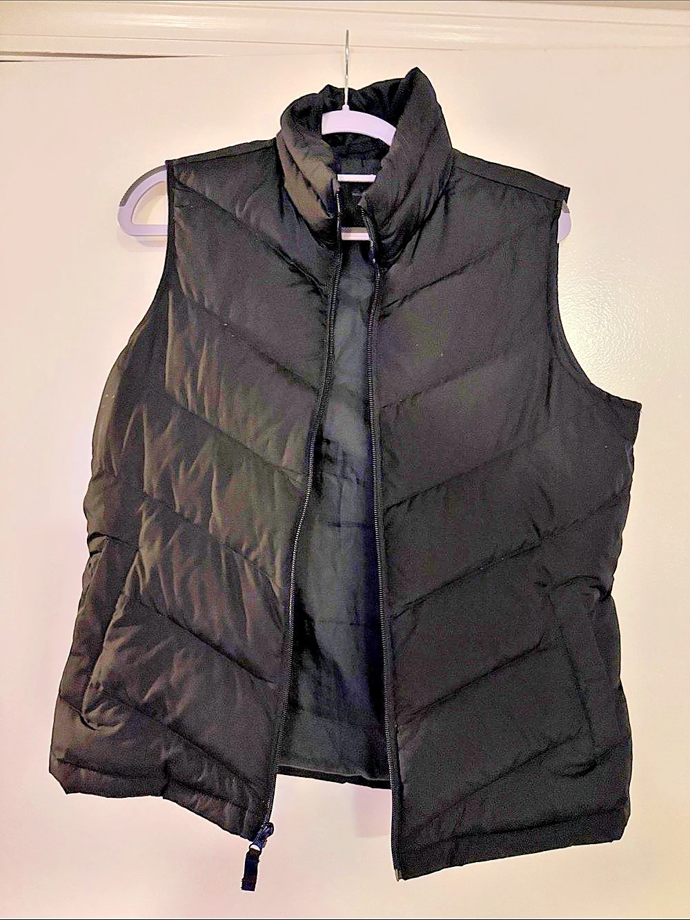 Lands End Black Puffer Vest Size Small Like New